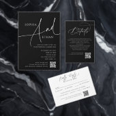 ミニマル書道リハーサル夕食黒 招待状 (この独立クリエイターのコレクションをカスタマイズ。)