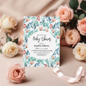 デザイン付きフラットレイベビーシャワー招待カード。 招待状