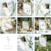 Delicate Romantic Flowers & Eucalyptus Wedding テーブルナンバー