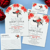 Derby Style Hat Roses Bridal Shower ラベル