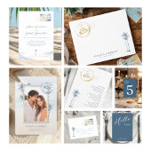 Modern Destination Wedding Menu Card メニュー