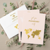 Wedding Passport Blush Pink Gold Seating Chart ポスター (この独立クリエイターのコレクションをカスタマイズ。テスト)