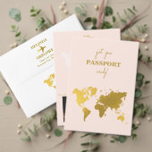 Wedding Passport Gold Blush Pink Itinerary プログラム (この独立クリエイターのコレクションをカスタマイズ。テスト)