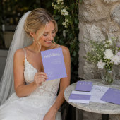 ラベンダーシルバーミニマルアースカラーの結婚式 招待状