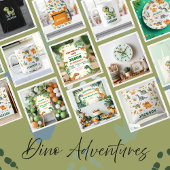 男の子のキュートな恐竜の誕生日パーティーバナー 横断幕