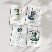 かわいい恐竜「Rawr-some」子供の誕生日 サンキューカード