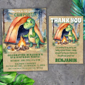 恐竜キャンピングスリーポバーバースデーパーティー 招待状