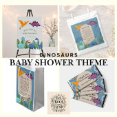 Baby Dinosaurs, Volcano, T-Rex Baby Shower  招待状