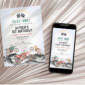 ブルーレースカー市松模様にフの誕生日パーティー ペーパープレート