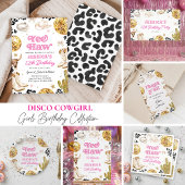 Disco Cowgirl Nashville Rodeo Pink Birthday Party  招待状