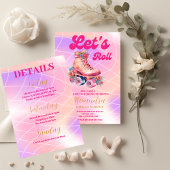 ディスコピンクレトロローラースケート独身最後の夜 ラウンドシール