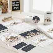 ネイビーブラウンフローラペットトリマースパドッグキャッツ 名刺