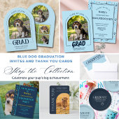 Dog Training School Pet Photo Navy Blue Graduation 案内状