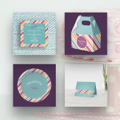 ドット&ストライプ紙ラッピングフラットシートセット3 ラッピングペーパーシート