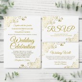 14表金ゴールドフリル結婚の座席表の白 ポスター (この独立クリエイターのコレクションをカスタマイズ。)