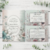 デュスキー花びらアンドソフトセレニティ結婚フローラ 招待状 (この独立クリエイターのコレクションをカスタマイズ。)