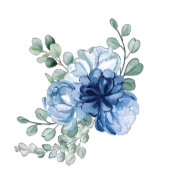 Dusty Blue Floral Watercolor Bachelorette Party 招待状