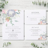 ほこりっぽい青とピンク結婚の花 スタンダードランチョンナプキン (この独立クリエイターのコレクションをカスタマイズ。)