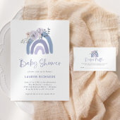 ほこりっぽい青と紫のボホの虹と花 クッション