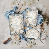 Dusty Blue Anemone Wedding 招待状