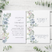 素朴ほこりっぽい青フローラ水の色パターン ラッピングペーパーシート (この独立クリエイターのコレクションをカスタマイズ。)