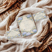 Dusty Blue Hydrangea Garden Bridal Shower 招待状