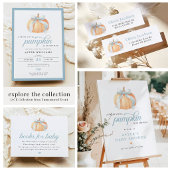 ブルーリボンのカボチャ ベイビーボーイシャワー 招待状