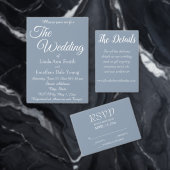 ダスティブルーシンプルスタイル結婚ズ 招待状 (この独立クリエイターのコレクションをカスタマイズ。)