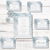 ほこりっぽいブルースノーフレークモダンスカイ結婚ズ サンキューカード