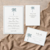 ダスティブルーパーム結婚ツリー住所 シール (この独立クリエイターのコレクションをカスタマイズ。)