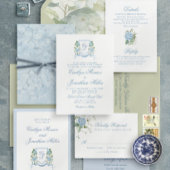 Classic Blue Hydrangea Wedding Guest Address シール