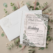 オールインワン結婚式招待状とRSVPホワイトローズ オールインワン招待状 (この独立クリエイターのコレクションをカスタマイズ。テスト)