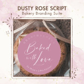Dusty Rose Pink Elegant Script Bakery Loyalty 名刺