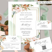 自然開花結婚詳細白と緑 エンクロージャーカード