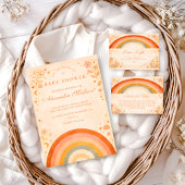 Earthy Boho Rainbow Baby Shower 招待状