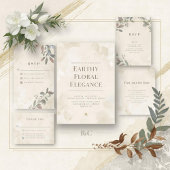 Elegant Floral Wedding Return Address Label  ラベル