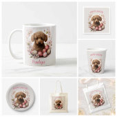 イースタープードルチョコレート卵と花 –  ラウンドシール