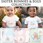 ファーストイースターキュートバニーパーソナライズされたネーム男の赤ちゃん ベビーボディスーツ