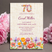 Wildflower 70th Birthday Party - Floral Number 招待状