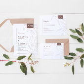 エレガント抽象芸術ミニマルRSVP 出欠カード