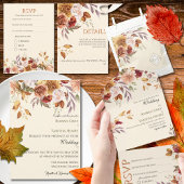 Elegant Autumn Watercolor Floral Wedding スタンダードカクテルナプキン