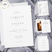 Elegant Black White Minimalist Wedding セーブザデート