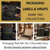 Elegant Black Gold Script Chocolatier Qr Code 薄葉紙