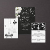 ブラックダマスクウェディング招待状 招待状 (この独立クリエイターのコレクションをカスタマイズ。)