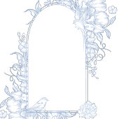 Elegant Blue Floral Open House Wedding  I キーホルダー