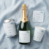 青かわいらし水色フローラRSVP応答カード 出欠カード