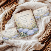 Elegant Blue Hydrangea Bridal Shower 招待状