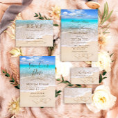 海波熱帯ビーチシーティングチャートカード 招待状