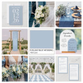 Elegant Blue Wedding Save the Date Cards 招待状
