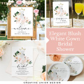 エレガント赤面フローラブライダルシャワー ペーパーコースター